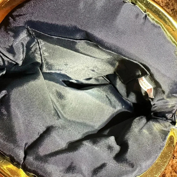 Vintage Black Dangle Bead And Sequins Iridescent Evening Bag Kiss Lock Closure - Picture 8 of 14